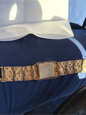 Classic Gold Playing Card Link Bracelet Watch